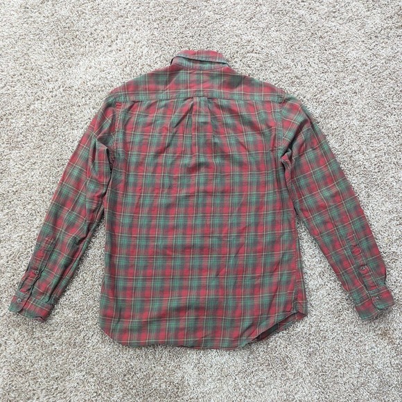 Ralph Lauren Custom Fit Plaid Flannel Shirt Mens Medium Red Green Brushed Cotton - Picture 4 of 5